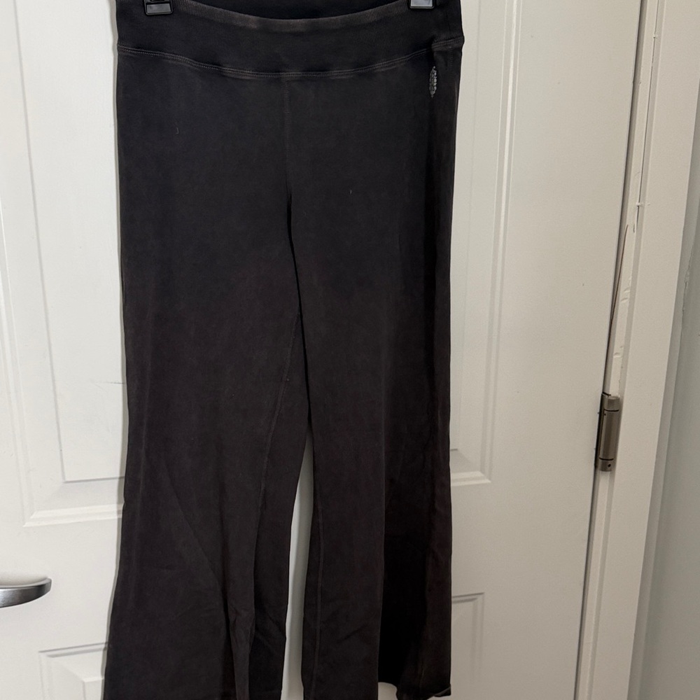 FP Movement by Free People charcoal grey cropped flare pants.